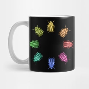 Colorful Scarab beetle chromatic circle illustration Mug